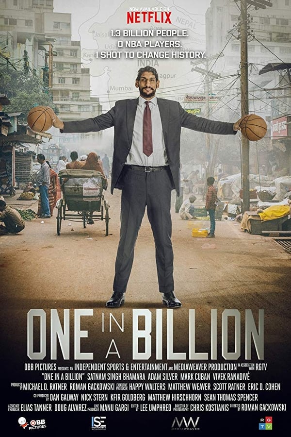 In a country of 1.2 billion people and in a sport with billions of fans worldwide, there has yet to be a single Indian-born player drafted in the NBA. One in a Billion follows the global journey of Satnam Singh Bhamara from his home of Ballo Ke, a farming village in rural India, to the bright lights of New York City as he attempts to change history. Building up to a climactic draft night after years of hard work, Satnam hopes to finally create the long-awaited connection between India and the NBA.